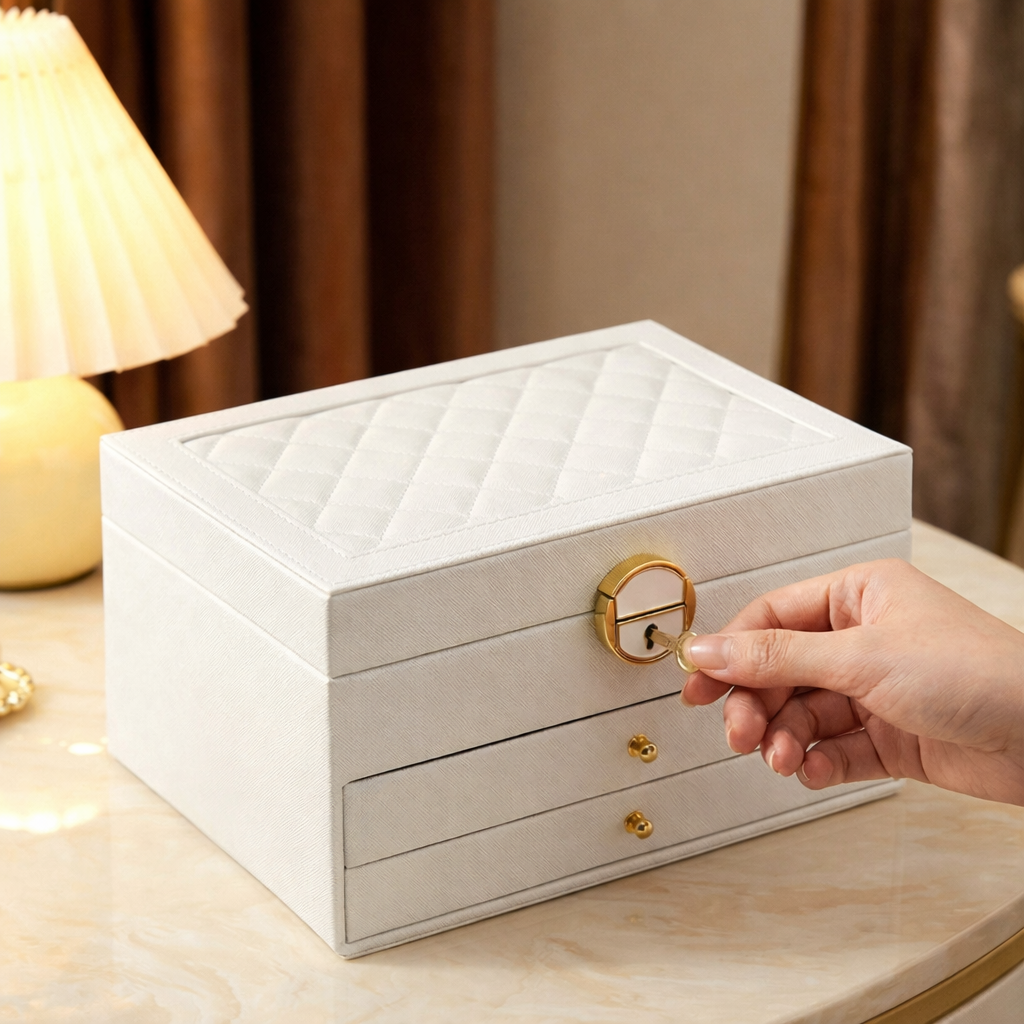 Velora Quilted Jewellery Chest