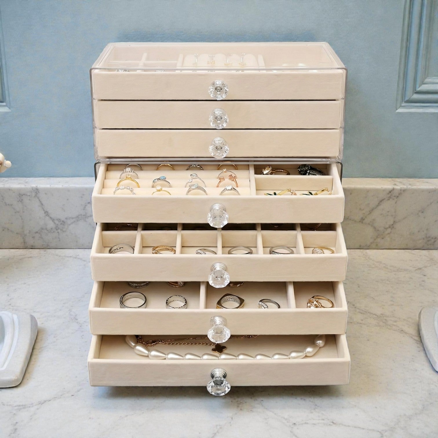 CrystalView Seven-Layer Jewellery Tower