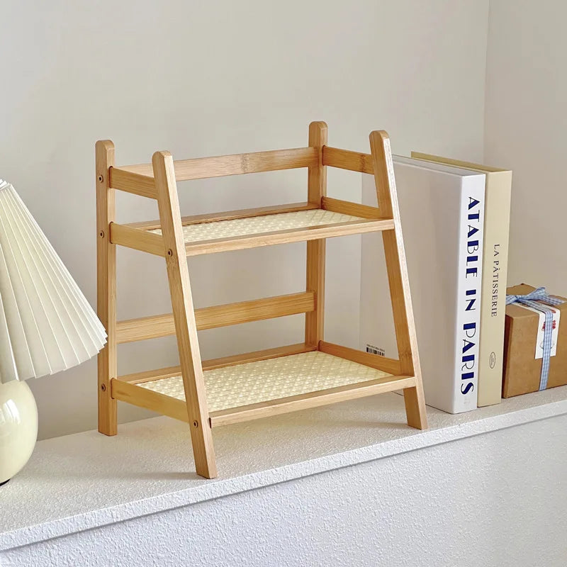 Japandi Wood & Weave Shelf