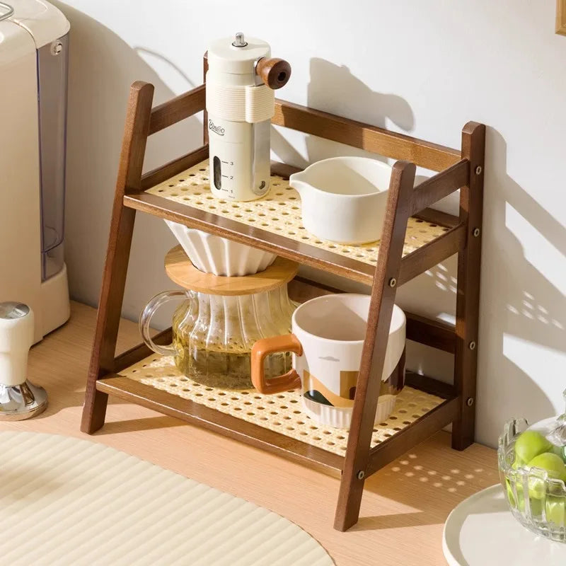 Japandi Wood & Weave Shelf