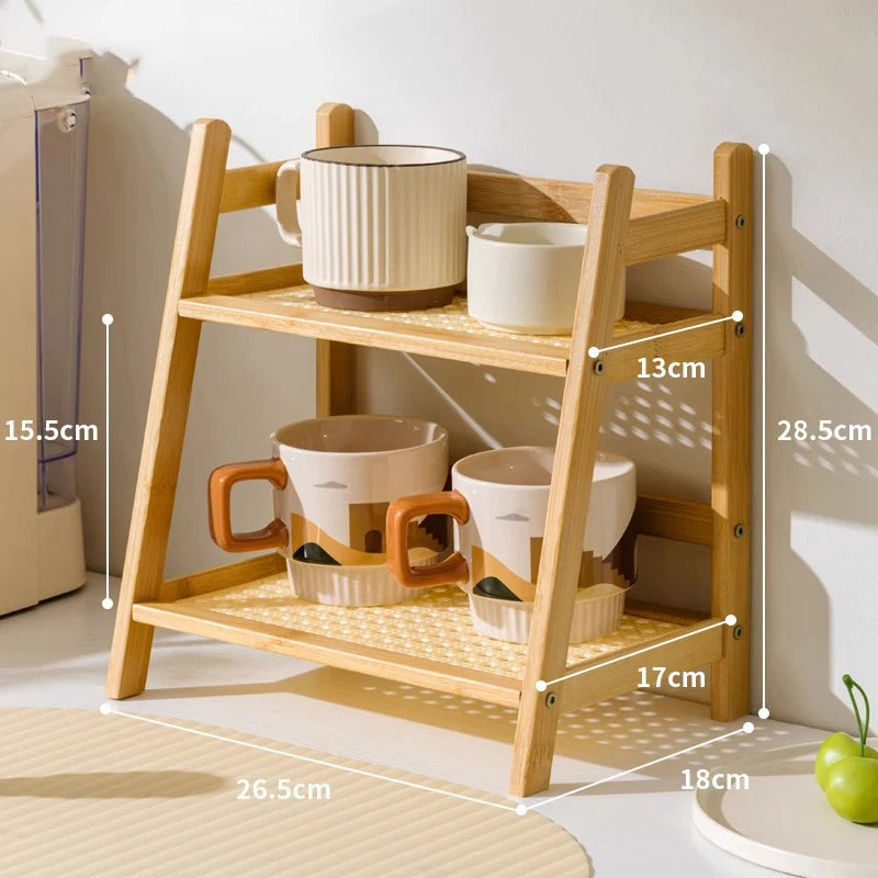 Japandi Wood & Weave Shelf