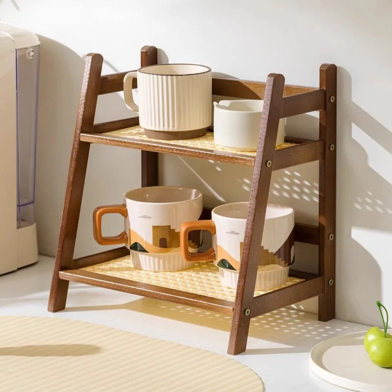 Japandi Wood & Weave Shelf