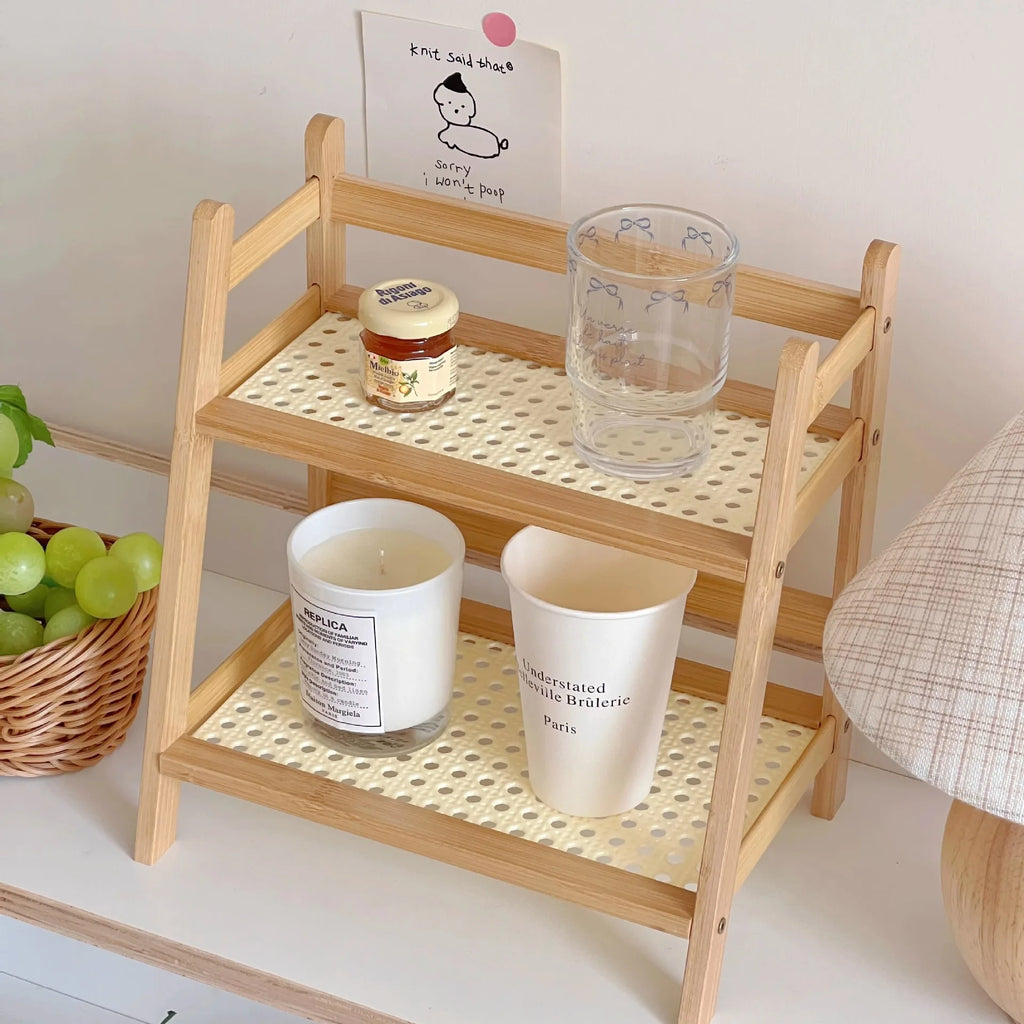 Japandi Wood & Weave Shelf