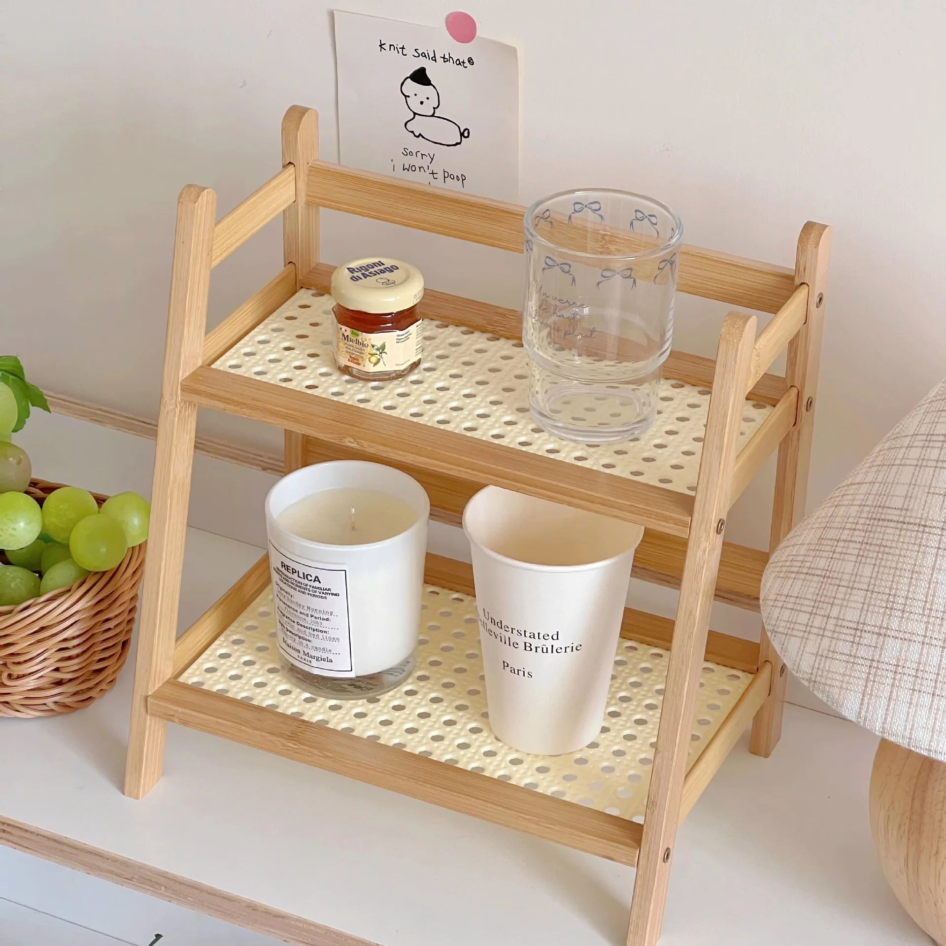 Japandi Wood & Weave Shelf