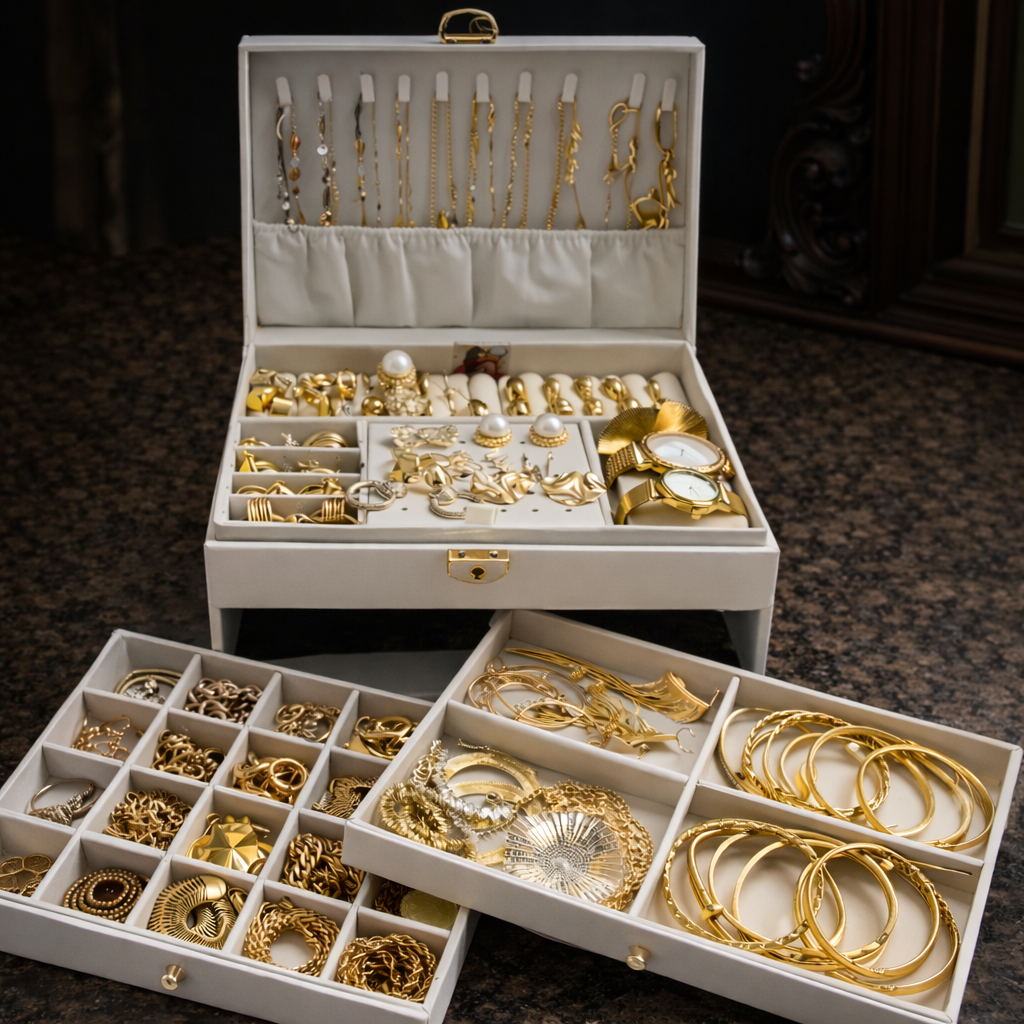 Velora Quilted Jewellery Chest